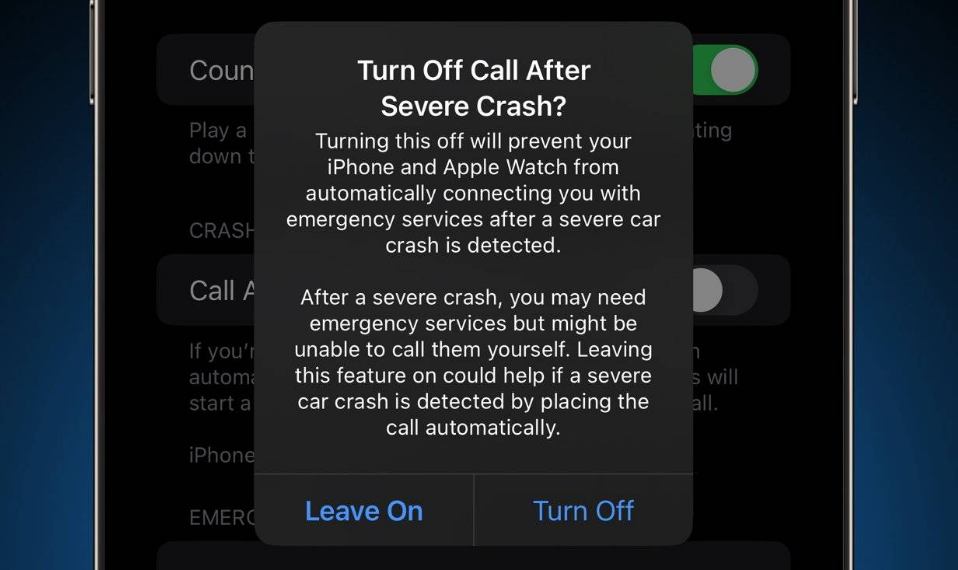 泰州苹果14维修分享 iPhone 14 和 Apple Watch 上关闭崩溃检测 